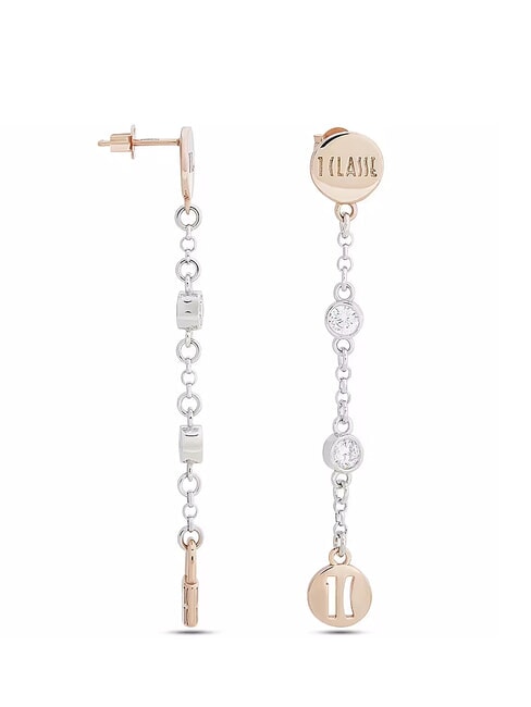 RAMBLA Long silver earrings two tone - Earrings