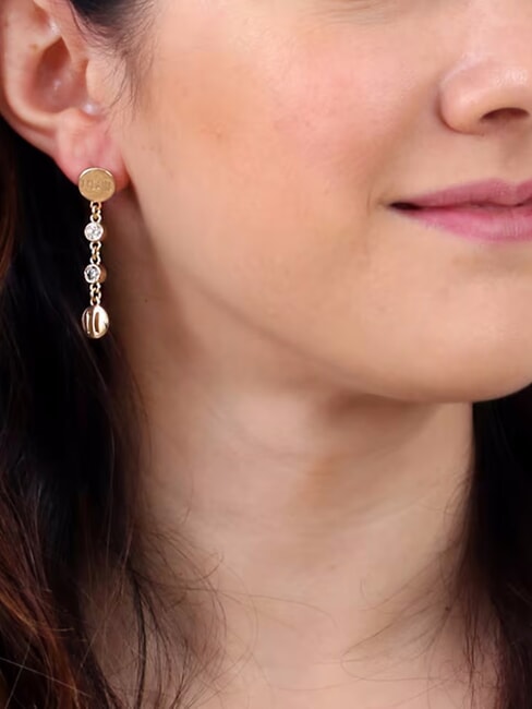 RAMBLA Long silver earrings gold - Earrings