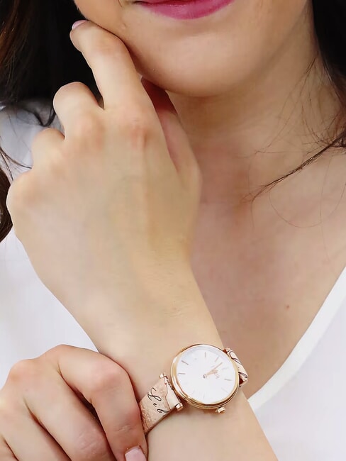 SARDEGNA Time-only watch with leather strap geographical beige - Watches