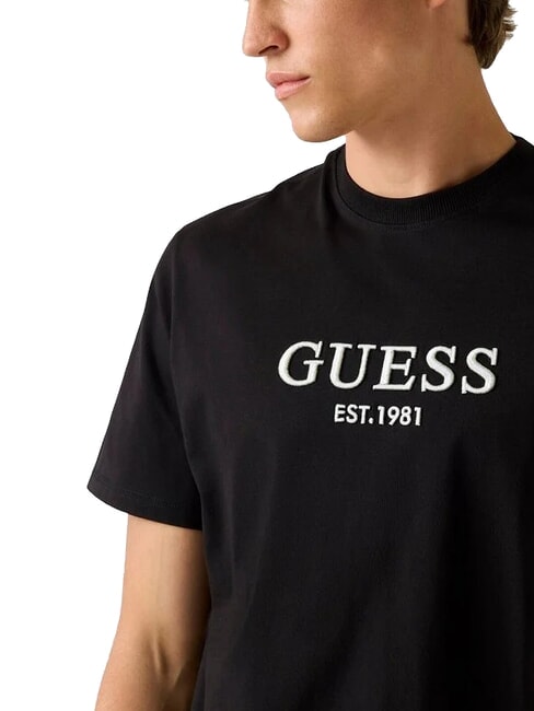 EMBROIDERY Cotton T-Shirt jetbla - T-shirt