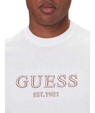GUESS EMBROIDERY Cotton T-Shirt purwhite - T-shirt - 3