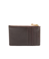 BIASIA EDA Flat leather card holder with zip prune - Women’s Wallets - 2