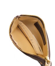 BIASIA EDA Flat leather card holder with zip prune - Women’s Wallets - 3