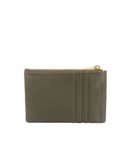 BIASIA EDA Flat leather card holder with zip moss - Women’s Wallets - 2