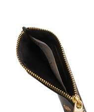 BIASIA EDA Flat leather card holder with zip black - Women’s Wallets - 3