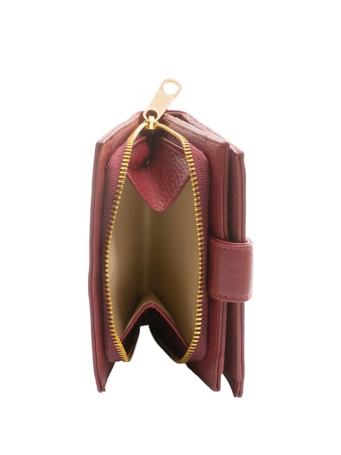 EDA Compact leather wallet Burgundy - Women’s Wallets