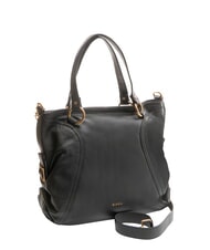 BIASIA WEAVE Leather shopping bag with shoulder strap black - Women’s Bags - 2