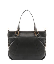 BIASIA WEAVE Leather shopping bag with shoulder strap black - Women’s Bags - 3