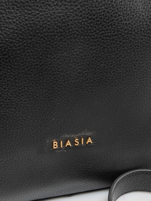 WEAVE Leather shopping bag with shoulder strap black - Women’s Bags