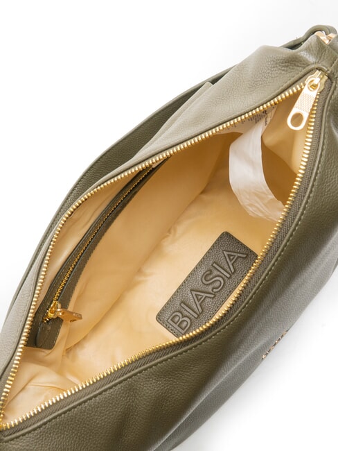 NOVEAU Leather shoulder bag with shoulder strap moss - Women’s Bags