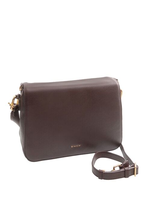 NOVEAU Leather shoulder bag with flap prune - Women&rsquo;s Bags