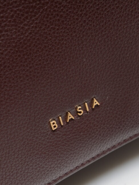 NOVEAU Leather shoulder bag with flap prune - Women&rsquo;s Bags