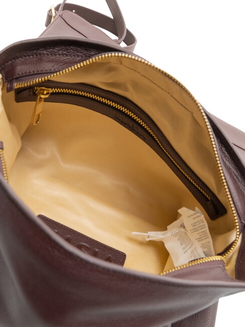 NOVEAU Leather shoulder bag with flap prune - Women&rsquo;s Bags