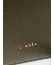 BIASIA NOVEAU Leather shoulder bag with flap moss - Women’s Bags - 4