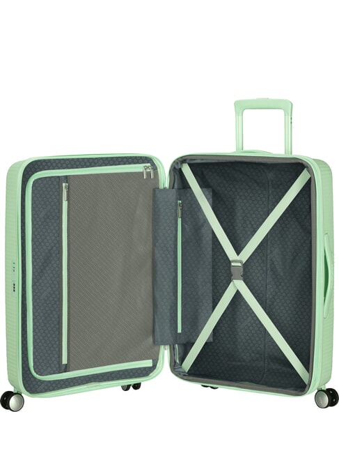SOUNDBOX SPINNER Medium trolley, expandable pastel green - Rigid Trolley Cases