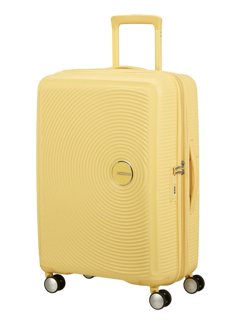 SOUNDBOX SPINNER Medium trolley, expandable pastel yellow - Rigid Trolley Cases