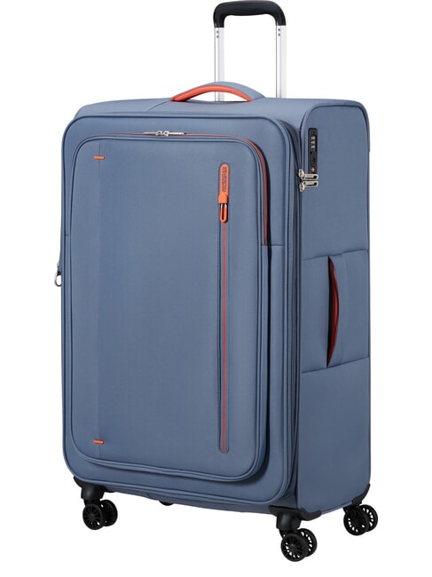 CLOUDRIDER Large, expandable trolley stone blue - Semi-rigid Trolley Cases