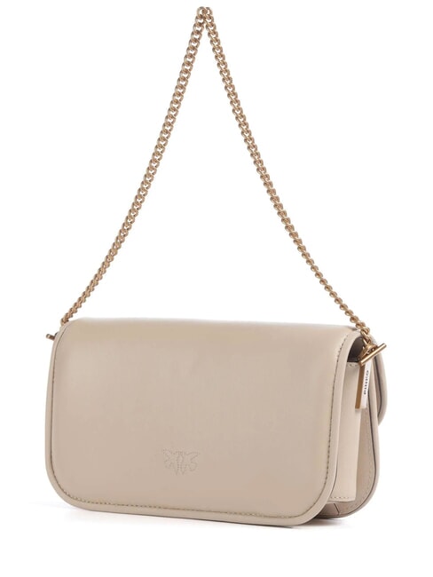 LOVE BOX Shoulder bag, in leather beige-smoky gray-antique gold - Women’s Bags