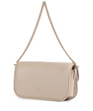 PINKO LOVE BOX Shoulder bag, in leather beige-smoky gray-antique gold - Women’s Bags - 2