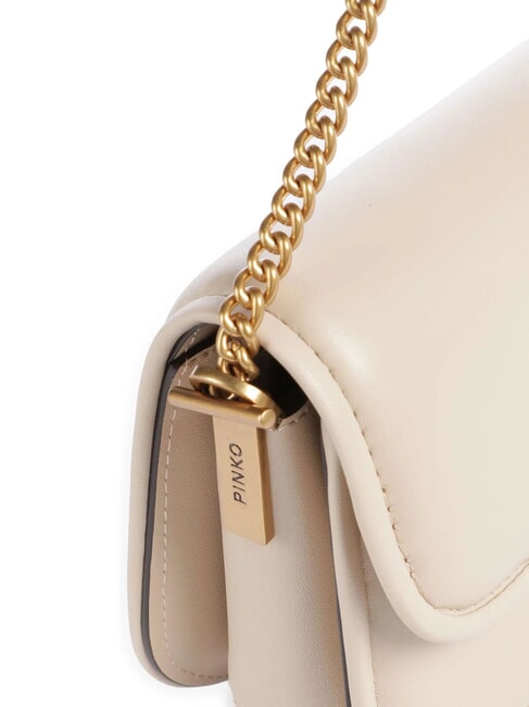 LOVE BOX Shoulder bag, in leather beige-smoky gray-antique gold - Women’s Bags