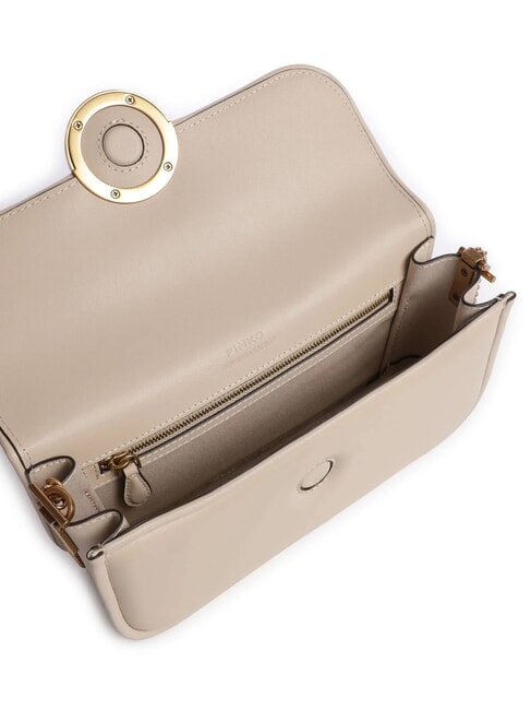 LOVE BOX Shoulder bag, in leather beige-smoky gray-antique gold - Women’s Bags