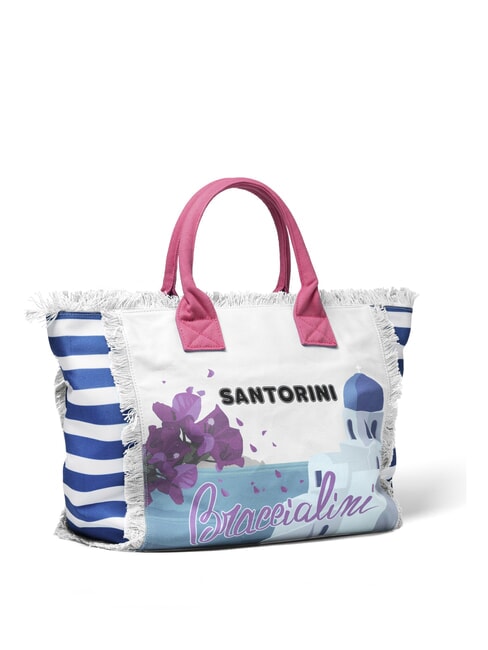 SUMMER Canvas tote bag with print Santorini - Women&rsquo;s Bags