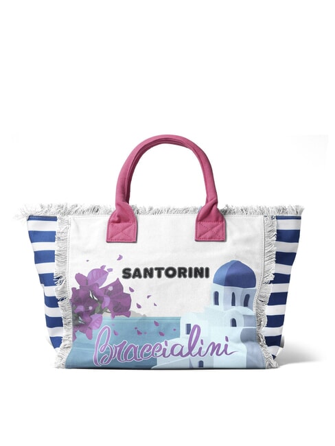 SUMMER Canvas tote bag with print Santorini - Women&rsquo;s Bags