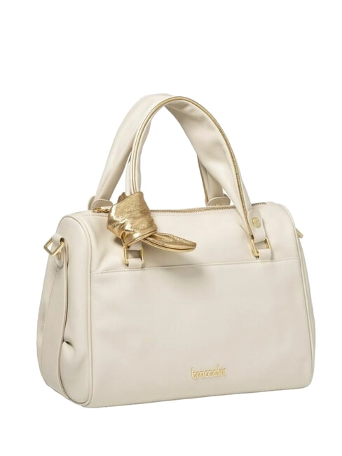 GRETA Leather satchel bag with shoulder strap beige - Women&rsquo;s Bags