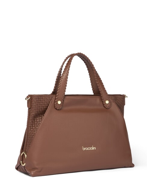 NAOMI Leather handbag with shoulder strap brown - Women’s Bags
