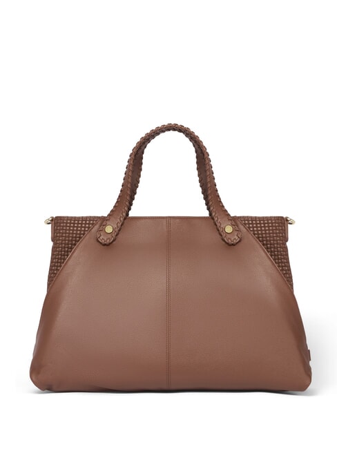 NAOMI Leather handbag with shoulder strap brown - Women’s Bags