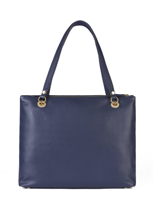 NORA Leather shoulder bag with pocket blue - Women’s Bags