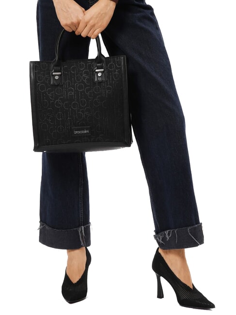 FONT Square handbag with shoulder strap black - Women’s Bags