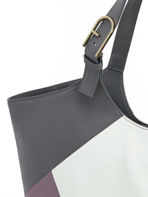 FLOW Printed leather shoulder bag marshmallow+aura+soil - Women’s Bags