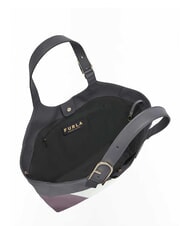 FURLA FLOW Printed leather shoulder bag marshmallow+aura+soil - Women’s Bags - 4