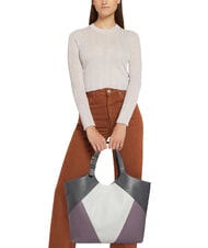 FURLA FLOW Printed leather shoulder bag marshmallow+aura+soil - Women’s Bags - 5