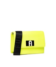 FURLA 1927 SOFT Mini shoulder bag in nappa leather fluorescent yellow + black - Women’s Bags - 2
