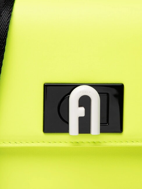 1927 SOFT Mini shoulder bag in nappa leather fluorescent yellow + black - Women’s Bags