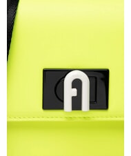 FURLA 1927 SOFT Mini shoulder bag in nappa leather fluorescent yellow + black - Women’s Bags - 4