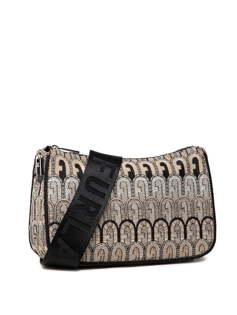 MOON Mini bag in jacquard fabric desert + black tones - Women’s Bags