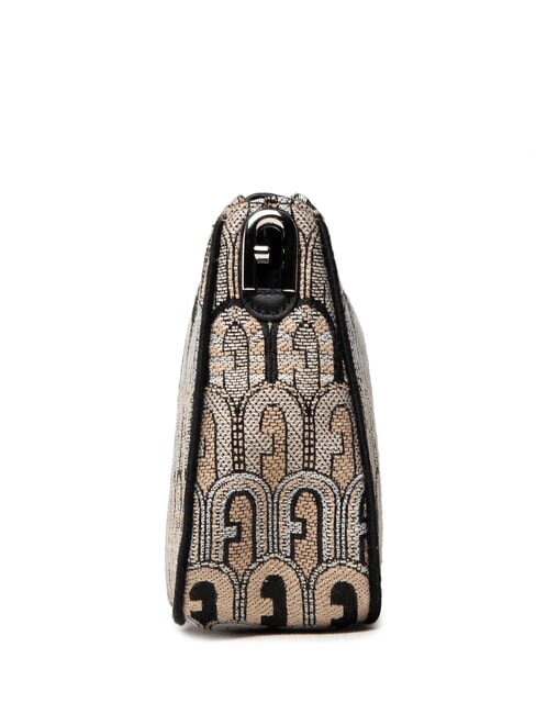 MOON Mini bag in jacquard fabric desert + black tones - Women’s Bags