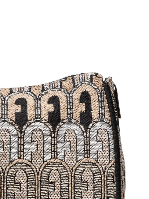MOON Mini bag in jacquard fabric desert + black tones - Women’s Bags