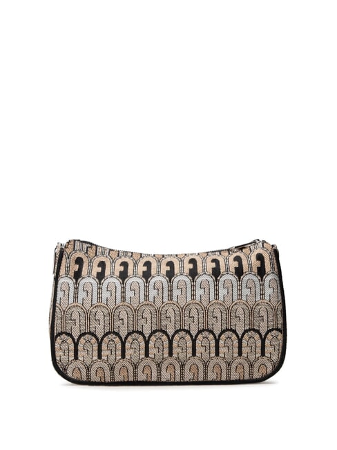 MOON Mini bag in jacquard fabric desert + black tones - Women’s Bags