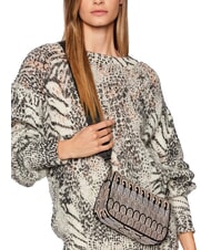 FURLA MOON Mini bag in jacquard fabric desert + black tones - Women’s Bags - 6