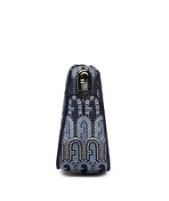 FURLA MOON Mini bag in jacquard fabric denim blue + black tones - Women’s Bags - 3