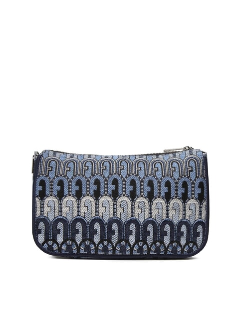 MOON Mini bag in jacquard fabric denim blue + black tones - Women’s Bags