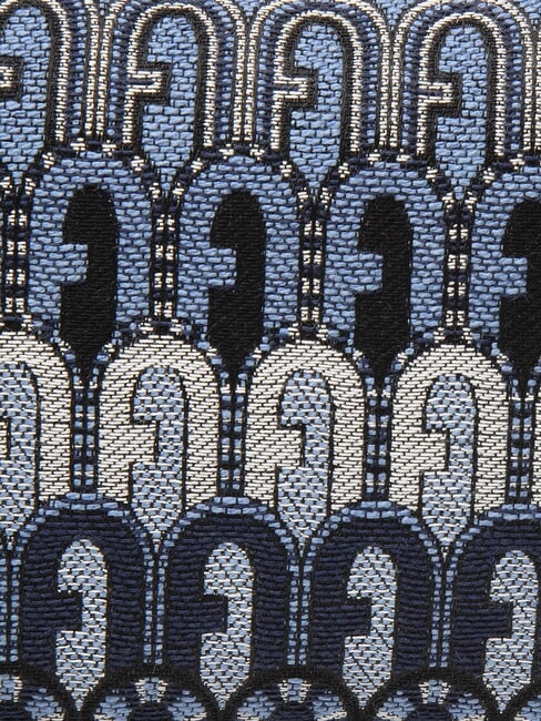 MOON Mini bag in jacquard fabric denim blue + black tones - Women’s Bags