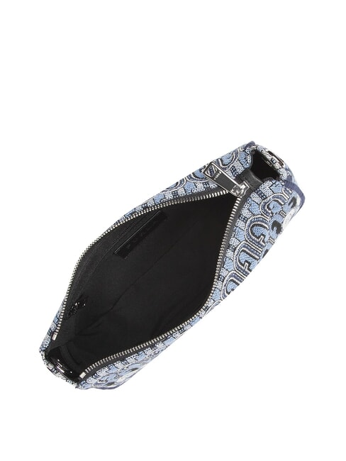 MOON Mini bag in jacquard fabric denim blue + black tones - Women’s Bags