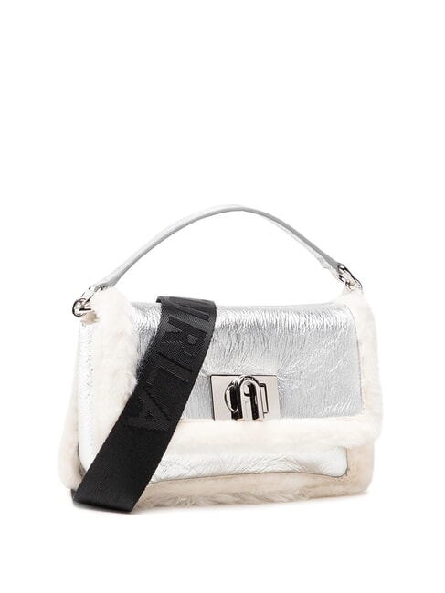 1927 SOFT Mini handbag with shoulder strap white cotton+color silver+black - Women’s Bags