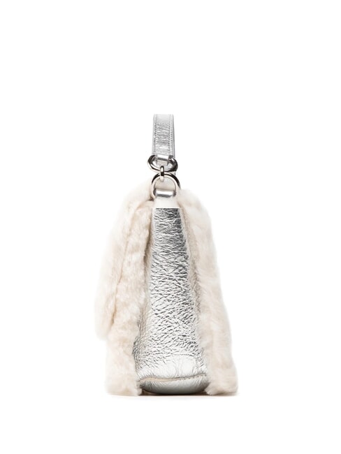 1927 SOFT Mini handbag with shoulder strap white cotton+color silver+black - Women’s Bags