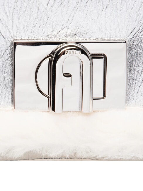 1927 SOFT Mini handbag with shoulder strap white cotton+color silver+black - Women’s Bags